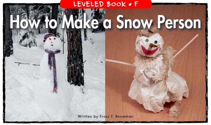 《How to Make a Snow Person》RAZ分级绘本pdf资源免费下载