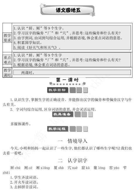 2021年部编版二年级下册第五单元语文园地五学案资源免费下载